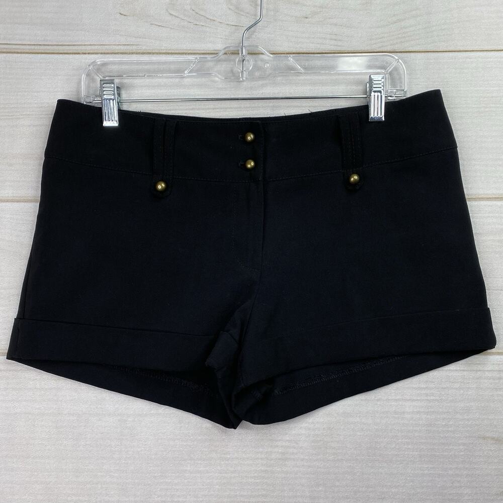 Vtg Street Code Mini Shorts Sz 11 Black Stretch Knit High Rise Sailor Grunge Y2K